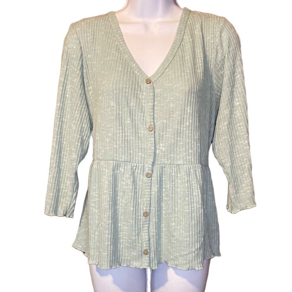 ♥️= 3/$15 Bundle Green Babydoll Fit and Flare Style Shirt Plus Size 2X